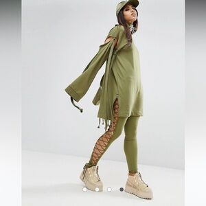 Fenty X Puma Rihanna  Boho Tie sleeve Sweatshirt /Dress NWOT